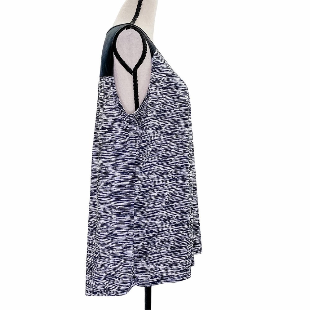 VINTAGE Suzie Black White Heathered Sleeveless Top - Picture 5 of 11